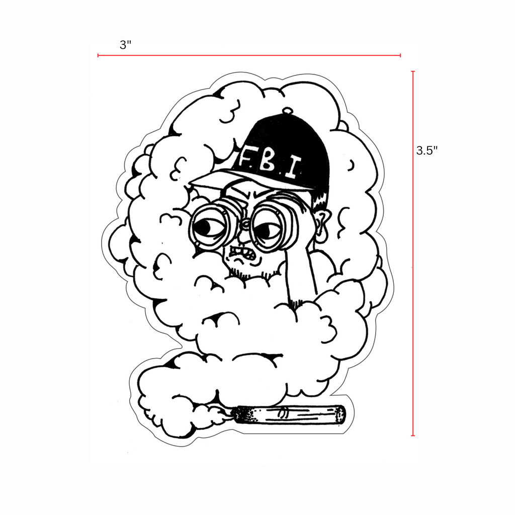 Black and White original illustration by Raw Deal of an FBI agent in the field
